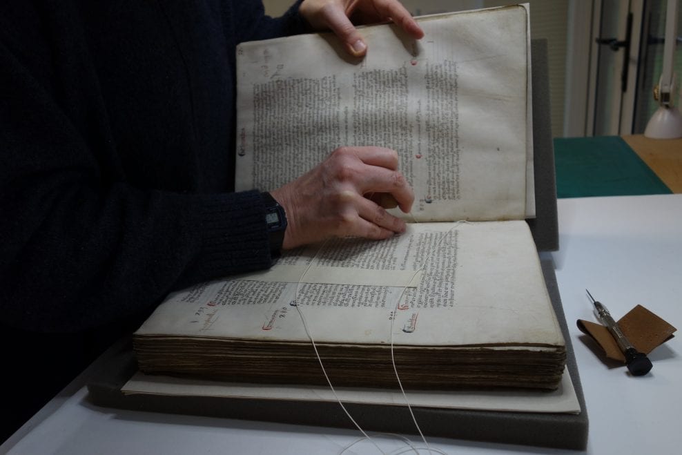 Conservation of a C14th Gloucester Cathedral Cartulary