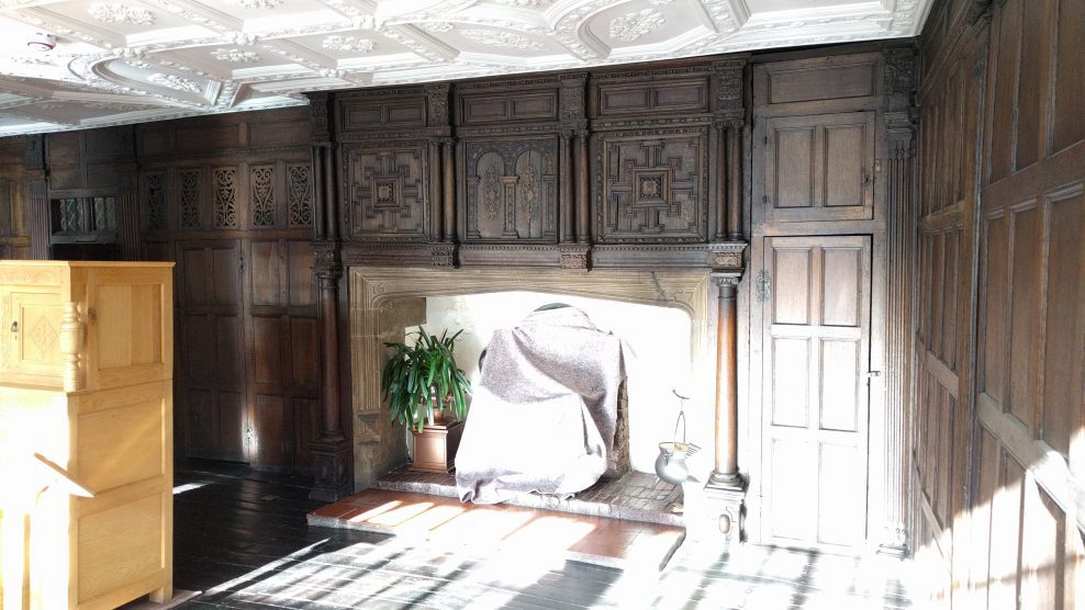 17th century oak panelling, in main first floor public room at Bessie Surtees House (north-east regional headquarters) for Historic England, Newcastle-upon-Tyne