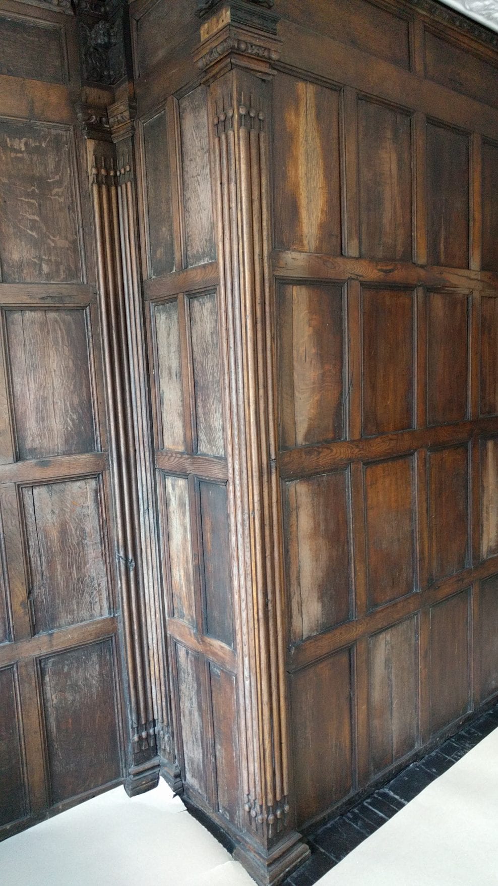 17th century oak panelling, in main first floor public room at Bessie Surtees House (north-east regional headquarters) for Historic England, Newcastle-upon-Tyne