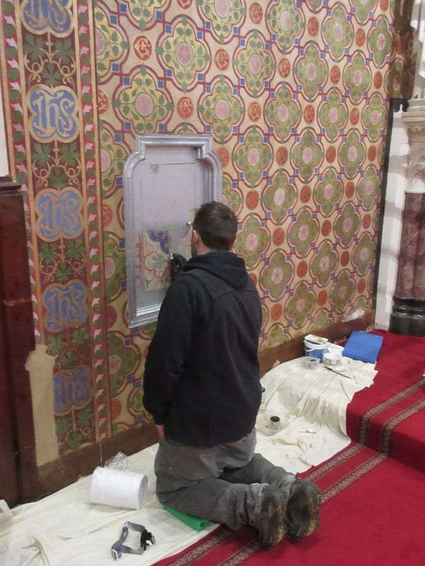 St Elizabeth’s Church (Minsteracres, Northumberland), Chancel – conservation and restoration of Victorian stencil scheme.