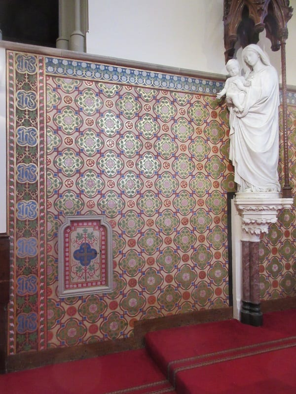 St Elizabeth’s Church (Minsteracres, Northumberland), Chancel – conservation and restoration of Victorian stencil scheme.