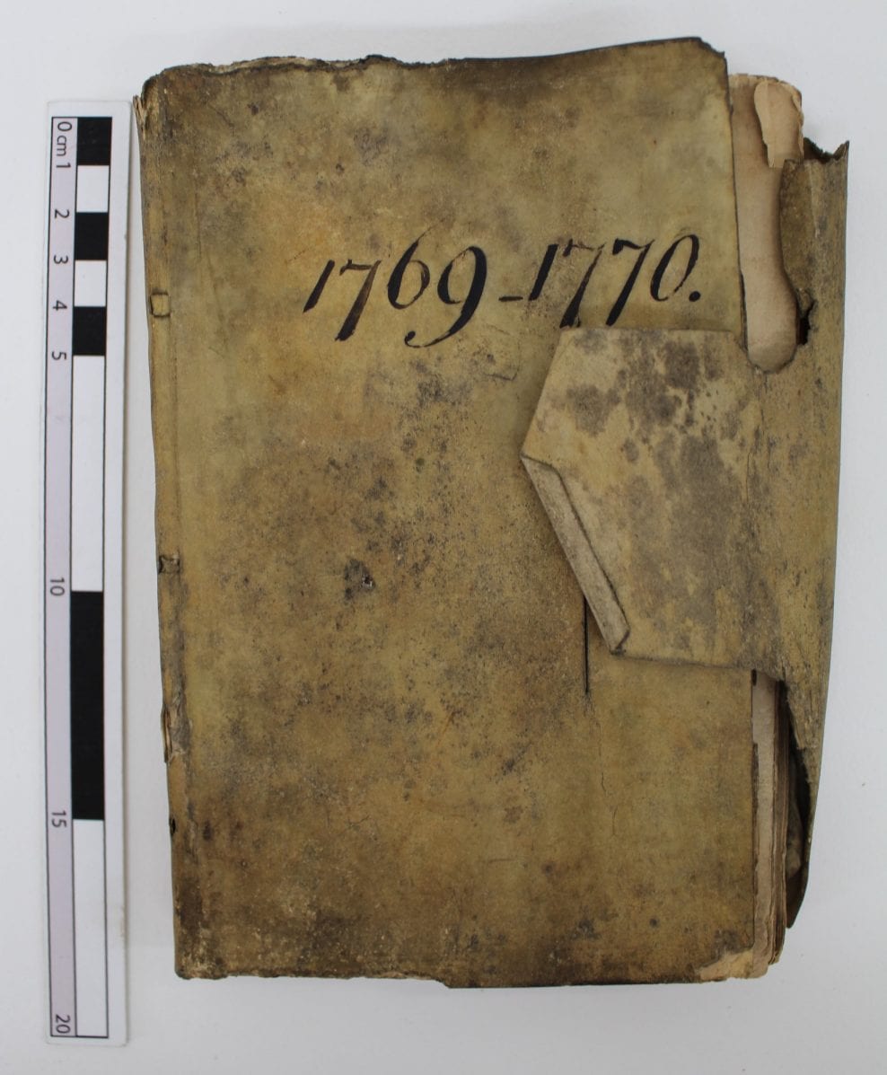 Conservation of a Mould-Damaged Eighteenth-Century Wine Account Book in a Parchment Stationery Binding