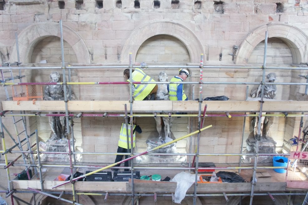 During Conservation of Stucco Muses Seaton Delaval Hall