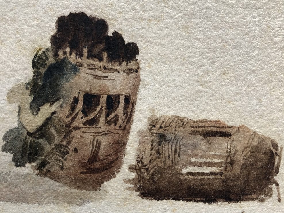 Watercolours. 18th – 20th Century. Examples of light and framing damage. Preventative and practical conservation
