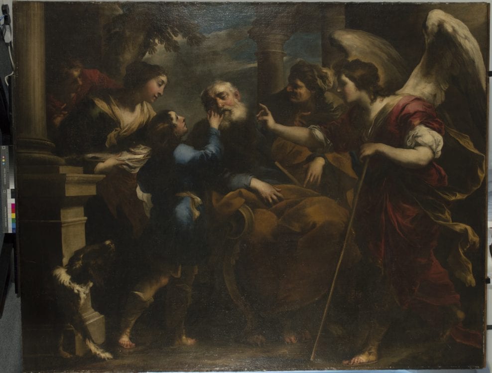 ‘Tobias Healing the Blind Tobit’ by Valerio Castello (1650) from the Ferens Art Gallery, Hull. Oil on canvas. Conserved and restored with Art Fund support in 2017