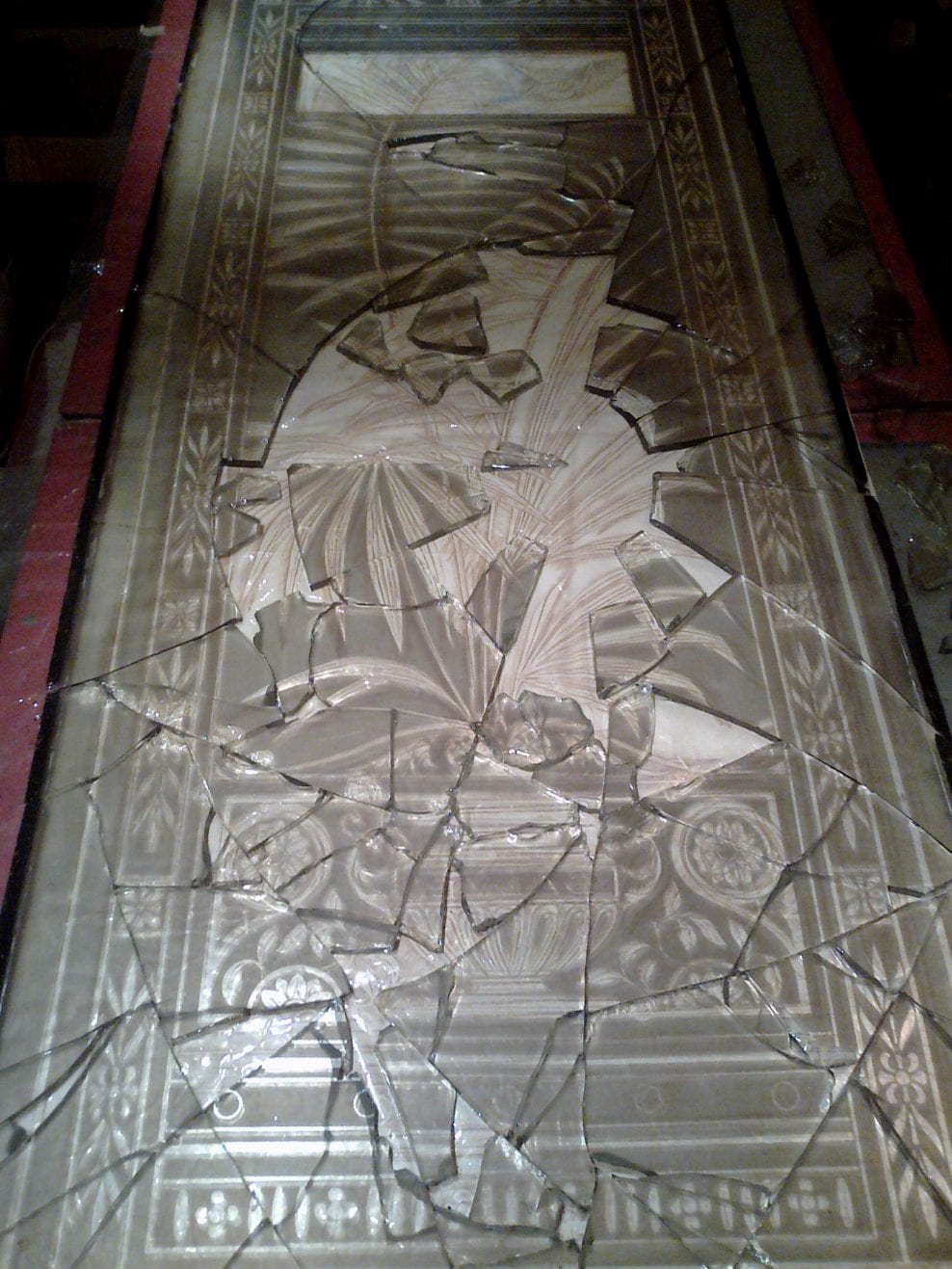 Large etched Victorian front door