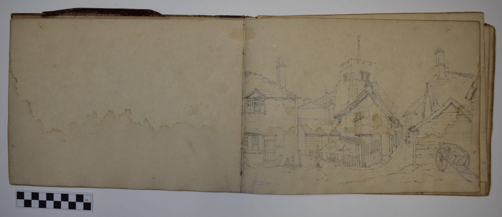 Conservation of the Charlotte Smith Sketchbook, Tring Local History Museum