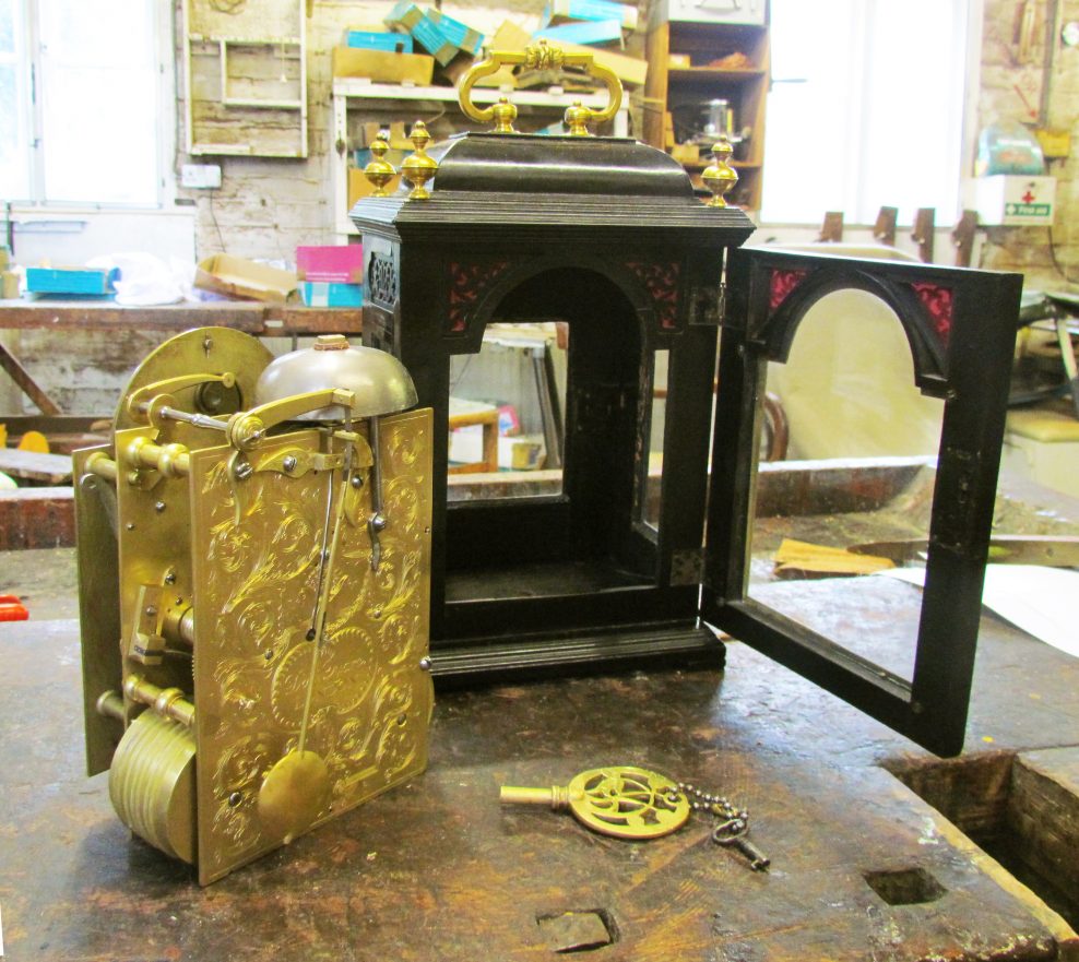 Conservation of a Daniel Quare Bracket Clock.