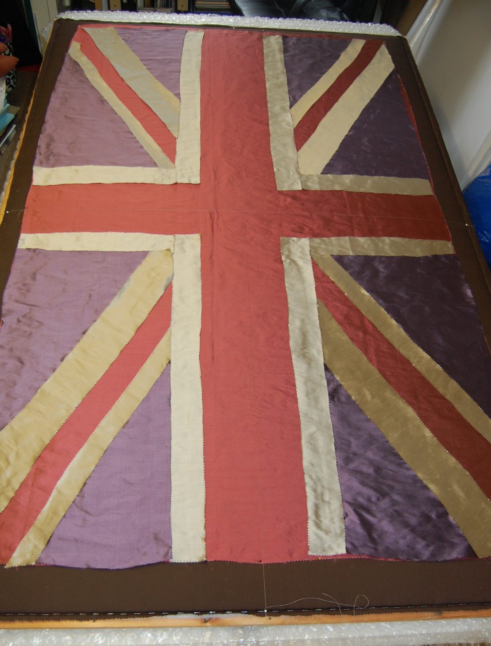 Flag made by Belgian refugees welcomed by Hereford in 1914