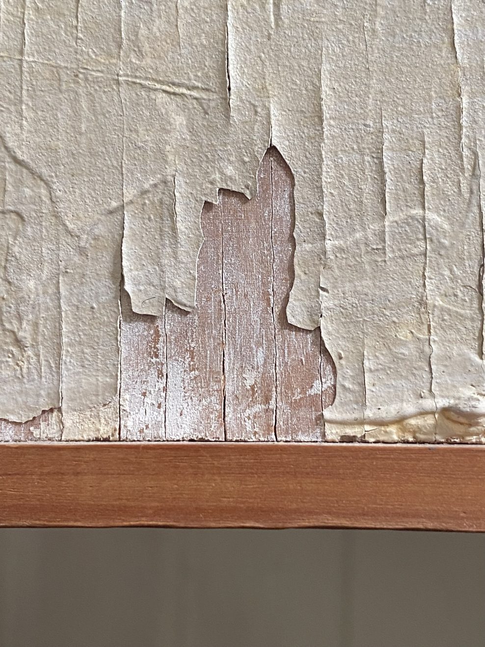 Paint loss before treatment.